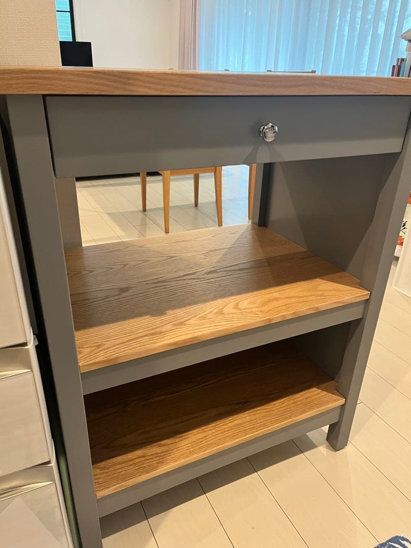 【5/25まで出品】IKEA (イケヤ)　アイランド　キャビネット STOCKHOLM 2025 cabinet with sliding doors, rattan/pine, 491/4x181