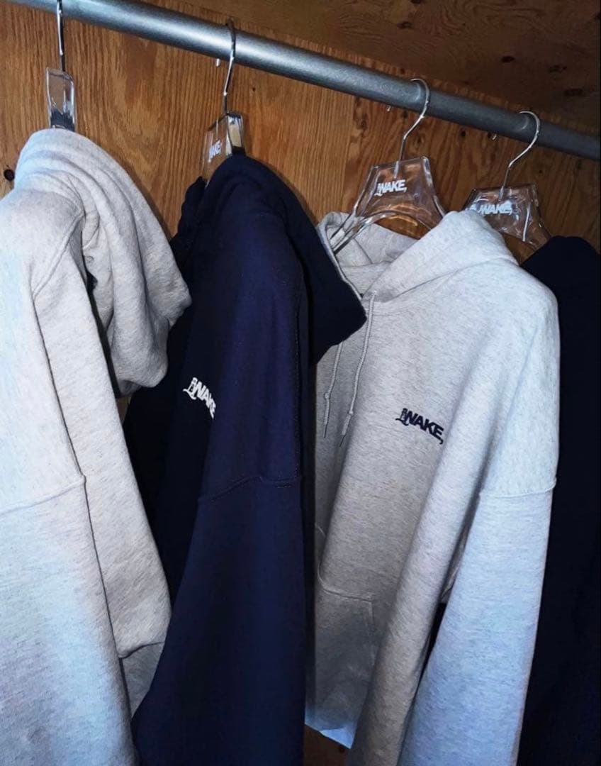 106　wake グレーネイビー　パーカーセット nexchic（ネクシック） セットアップ ダブルファスナーパーカー+