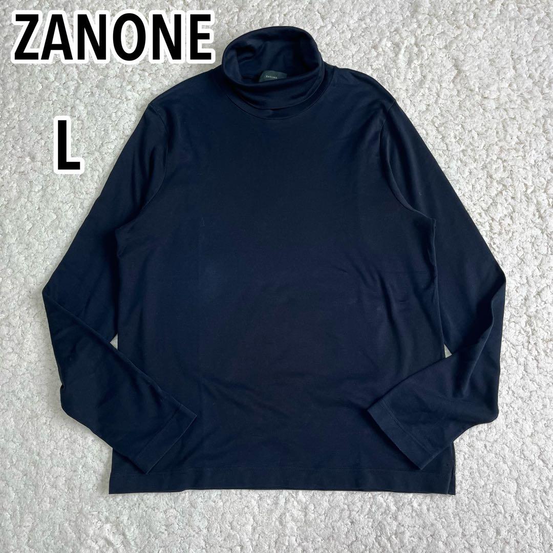 ZANONE イタリア製 タートルネックカットソー 50 ブラック ZANONE（ザノーネ） タートルネック長袖ニット DOLCEVITA SLIM FIT