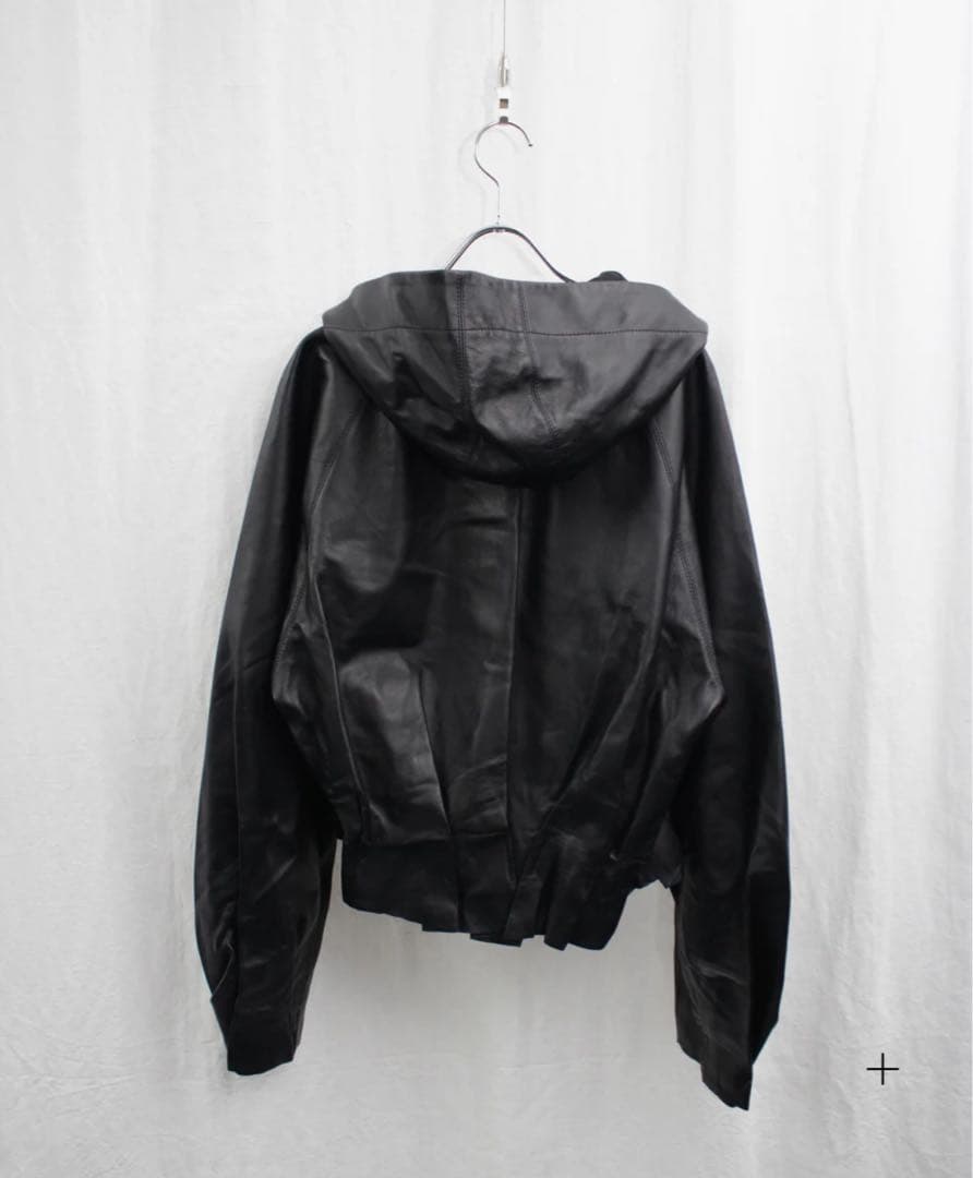 OMAR AFRIDI PLEATED LEATHER HOODIE 46 - メルカリ