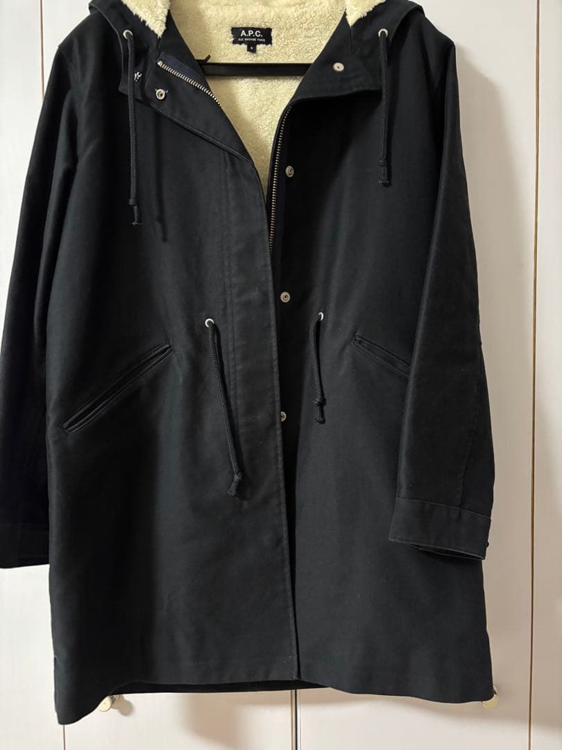 A.P.C.ネイビー.モッズコート.S.裏ボア - メルカリ