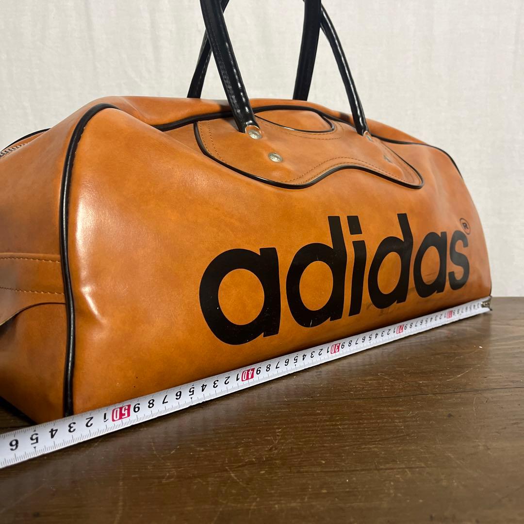 70sビンテージ品◾️adidas アディダス 茶ブラウン ボストンバッグ