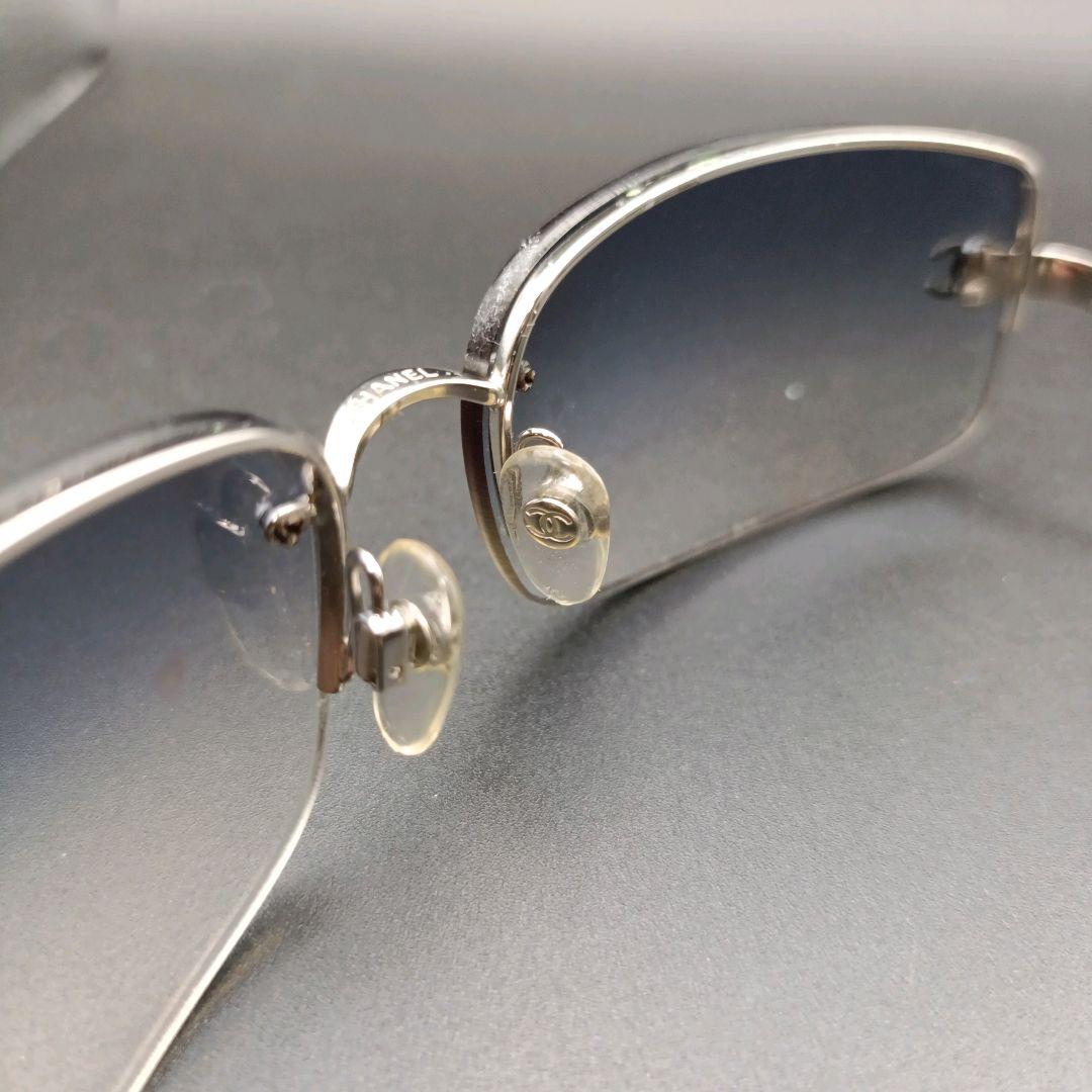 シャネル グラデーション サングラス ココマーク レザーチェーン