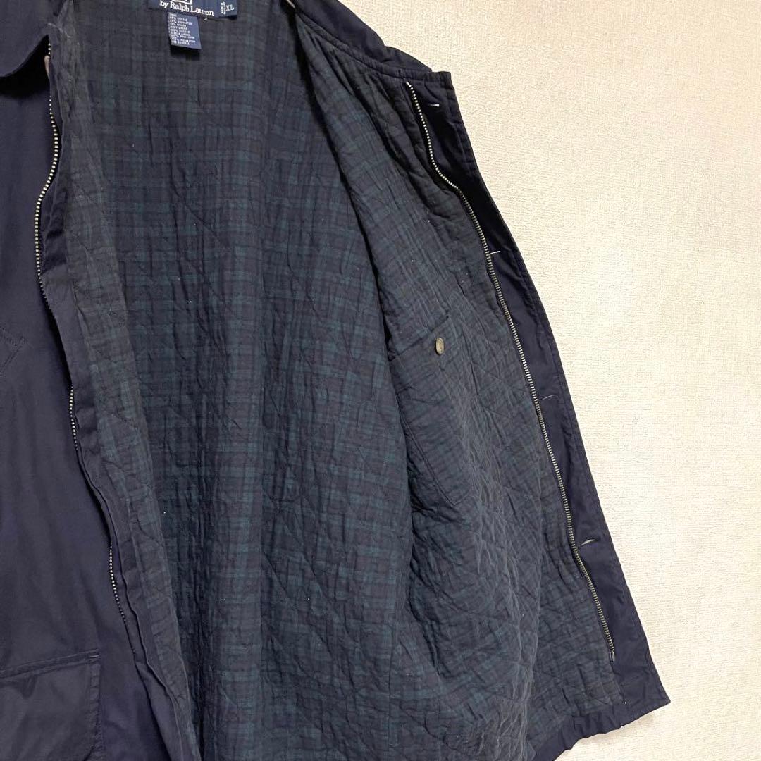 90s】ポロラルフローレン ハンティングジャケット 中綿 裏チェック