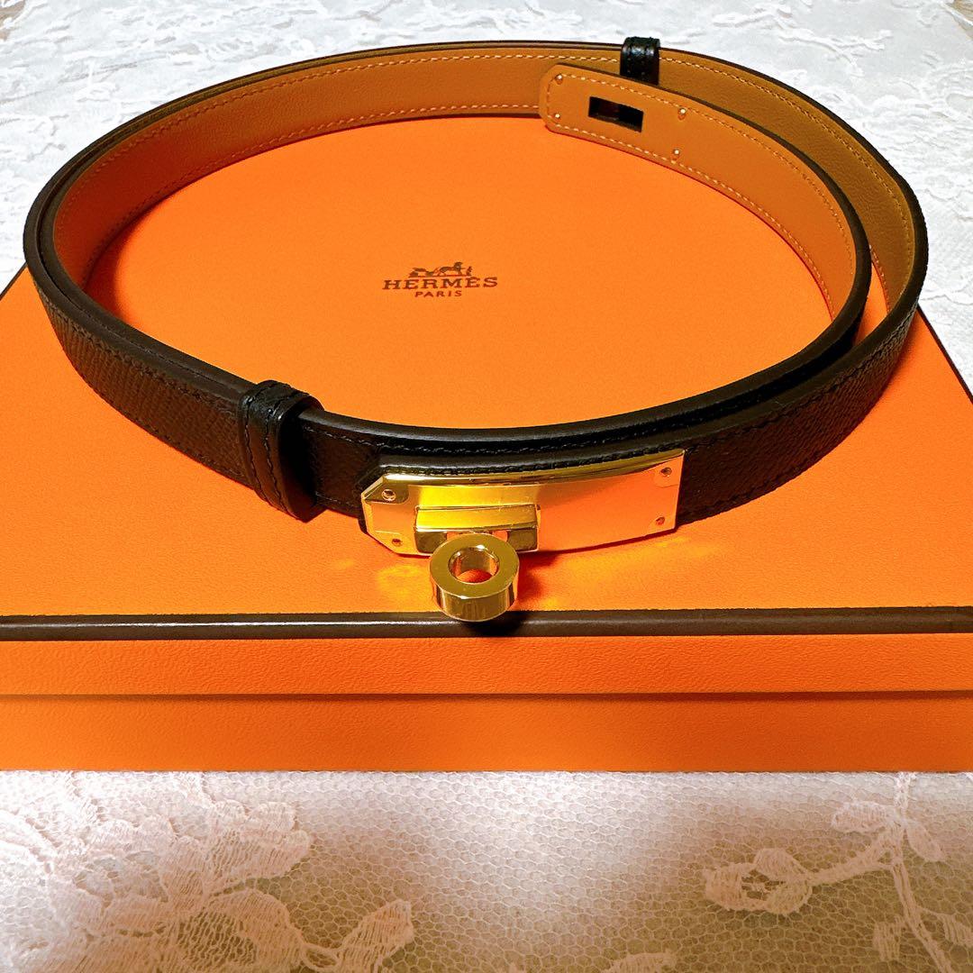 ❣️新品未使用❣️エルメスケリーベルト　ノワール　G金具　K刻印 定価以下！ 新品未使用 HERMESエルメス ケリー ベルト シルバー