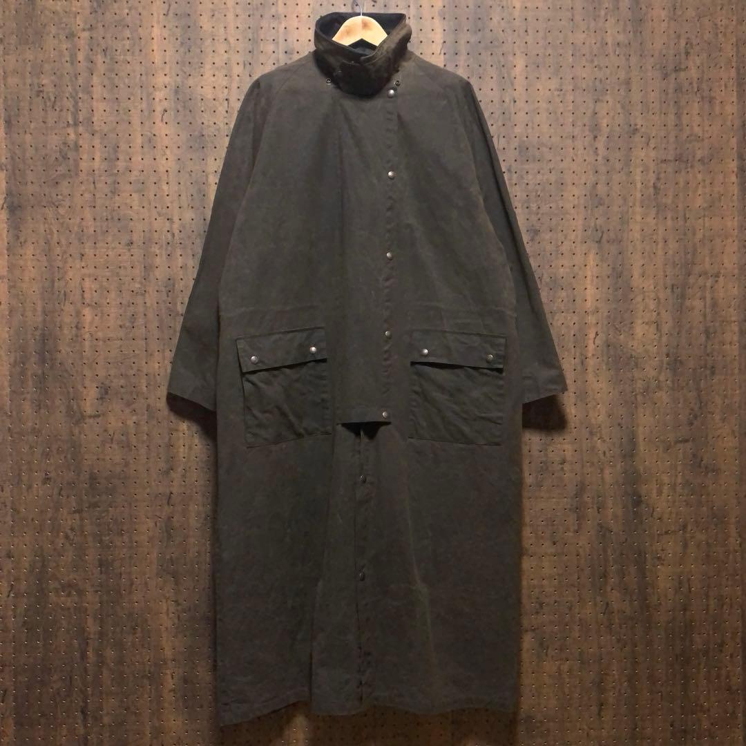 カナダ製　ダスターコート　オイルドジャケット　ドローバーコート　茶　rwm72 OUTBACK オイルドダスターコート ドローバーコード スタンドカラー 多