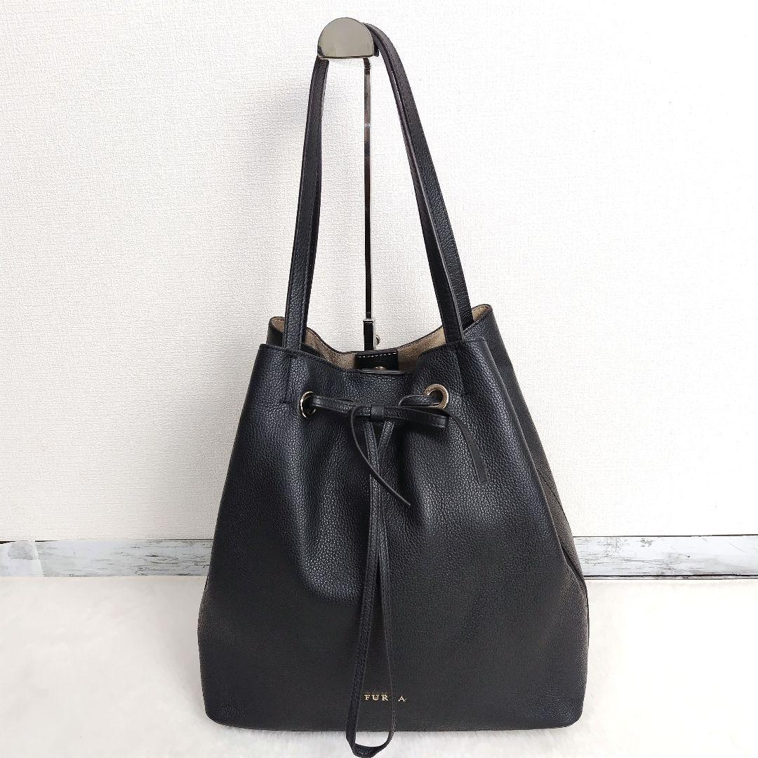 ⭐️超美品✨FURLA コスタンザ 巾着 バケット トートバッグ 大容量 A4可