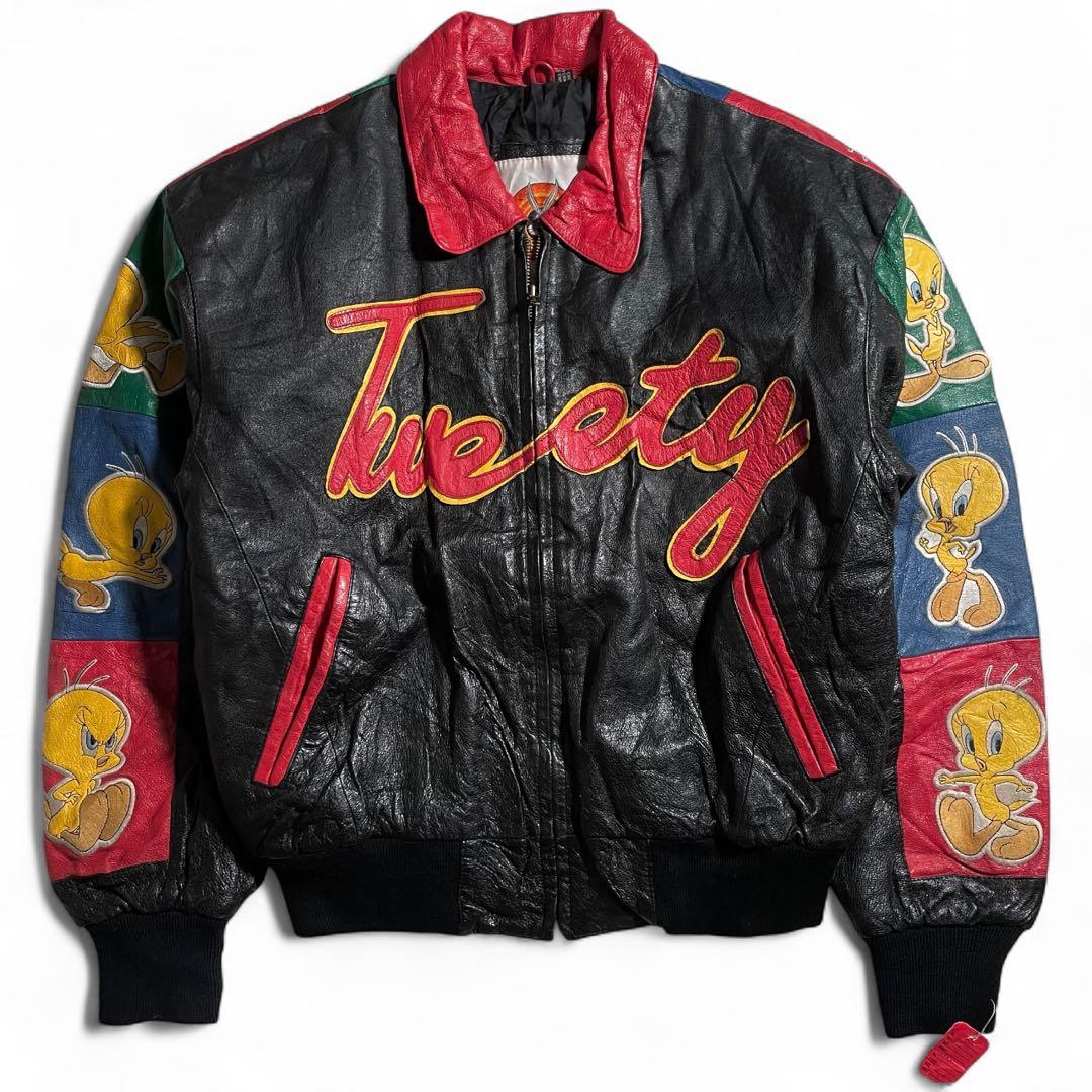 未使用 1990's Looney Tunes Jacket レザージャケット s-l400.jpg
