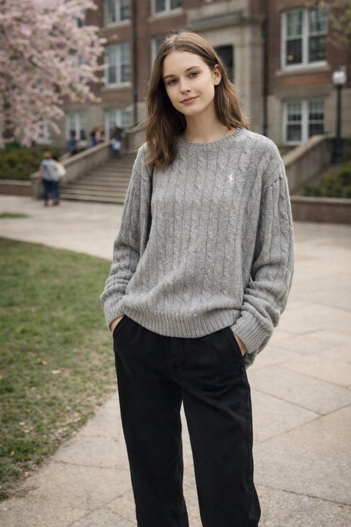 美品】ポロバイラルフローレン 現行QRコードタグ ケーブル セーター