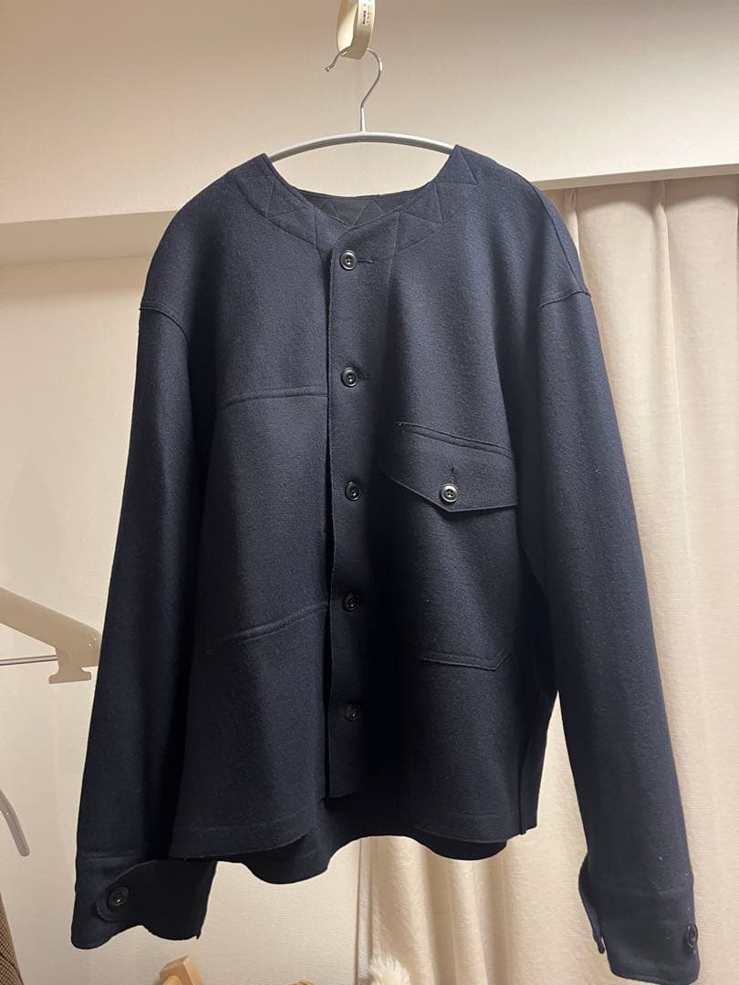 HAVERSACKハバーサック　ウール ノーカラージャケット Mサイズ HAVERSACK ハバーサック リバーシブル ウール ノーカラー キルト