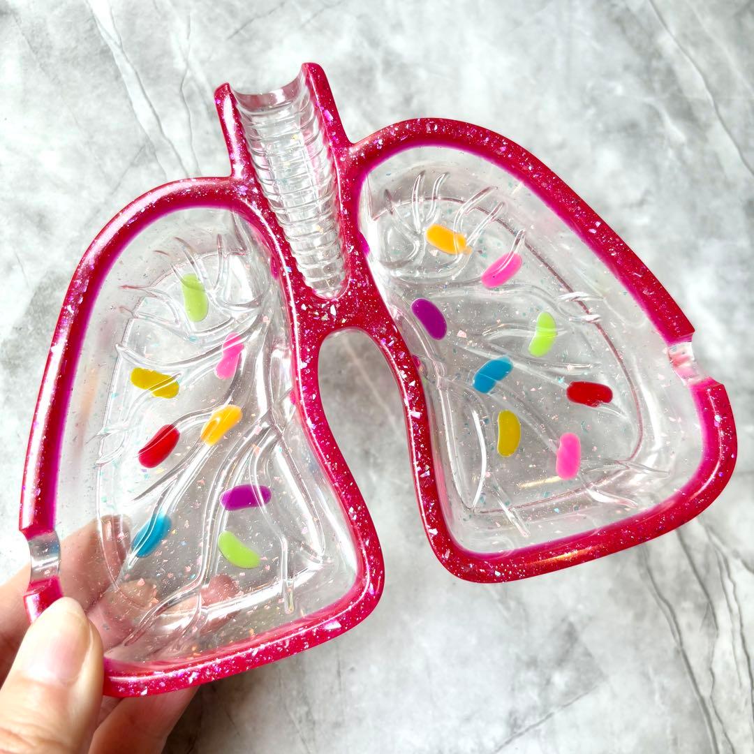 レジン 肺の形の灰皿（肺皿）・小物入れ ゼリービーンズ ピンク - メルカリ