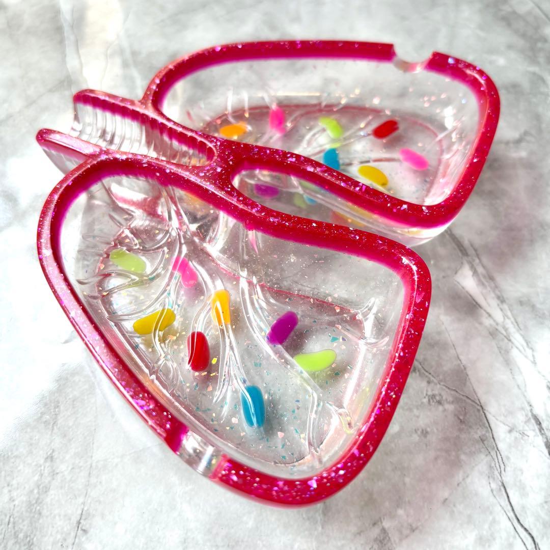 レジン 肺の形の灰皿（肺皿）・小物入れ ゼリービーンズ ピンク - メルカリ