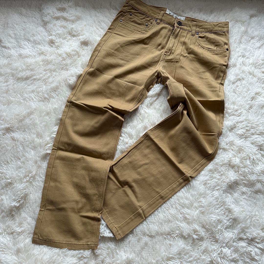 ベージュ イエロー ストレートフィット チノパン 34 - メルカリ