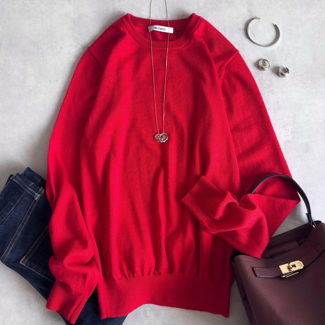 美品▲SLOANE スローン ウール クルーネック プルオーバー レッド 赤 S5_1624_01-600x600.jpg