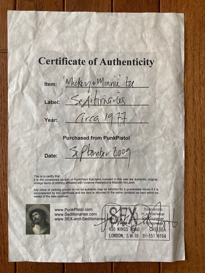 seditionaries ミッキー&ミニーTシャツ 両面プリント 鑑定書付 - メルカリ