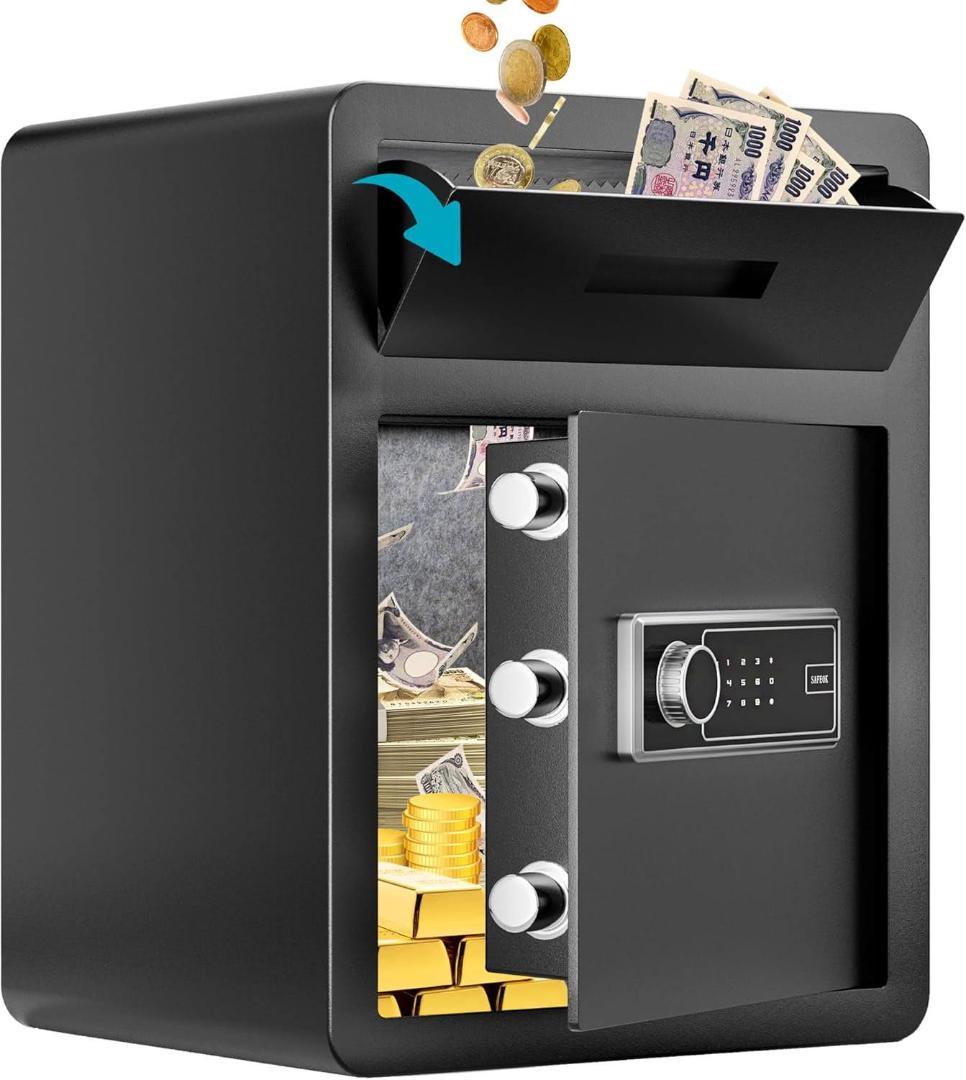 投入型金庫 58L 合金鋼製 新品未使用品 金庫 家庭用 耐火性能 B5収納 ダイヤル/リバーシブルキー併用タイプ FZ