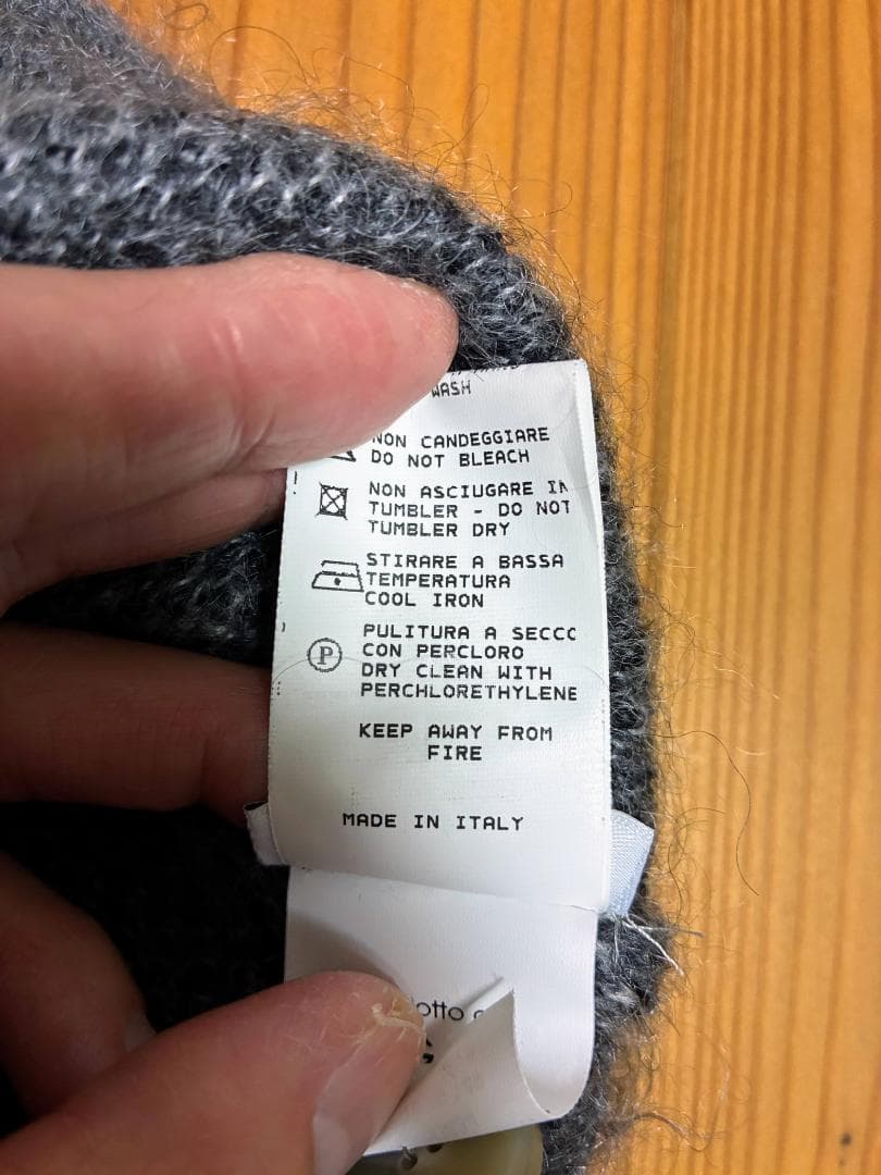 BAFY モヘヤウールミドルゲージアーガイル柄ニットカーディガン 48