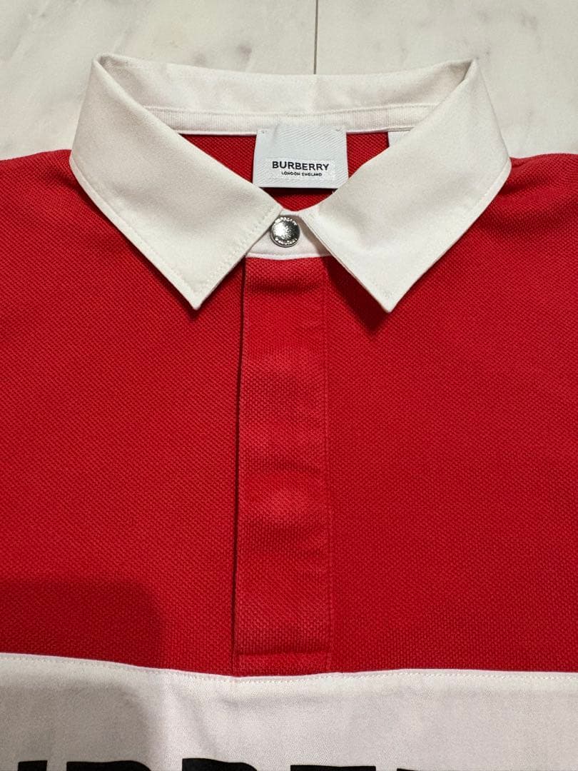 大人もOK バーバリー キッズ 14Y 赤✖️チェック柄 長袖ポロシャツ