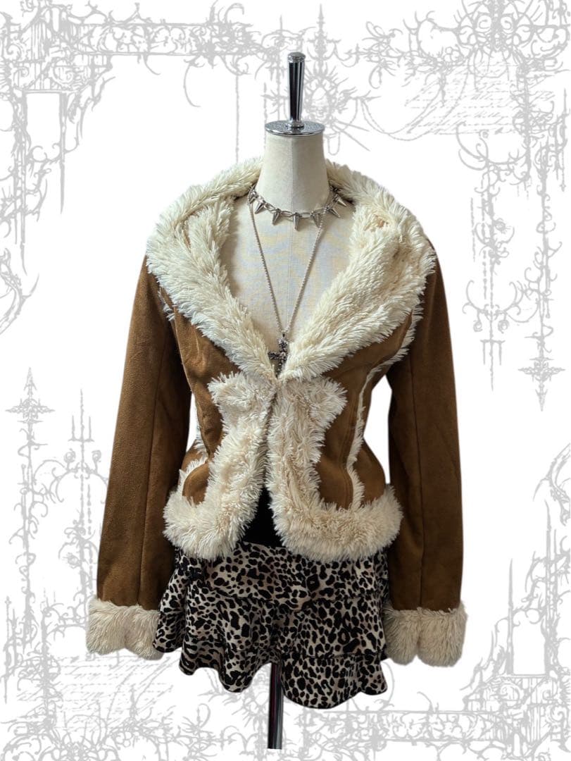 レア✴︎00sy2k ムートンファー スリム平成ギャル 小悪魔 ゴシック