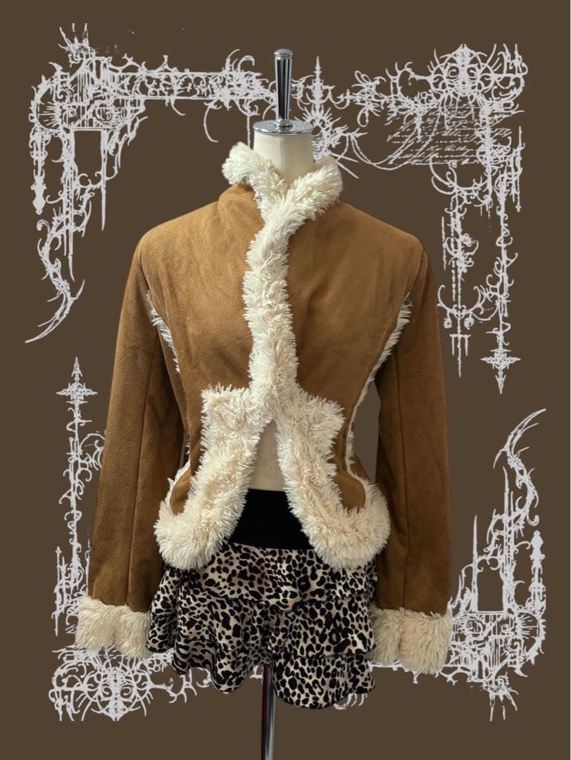 レア✴︎00sy2k ムートンファー スリム平成ギャル 小悪魔 ゴシック