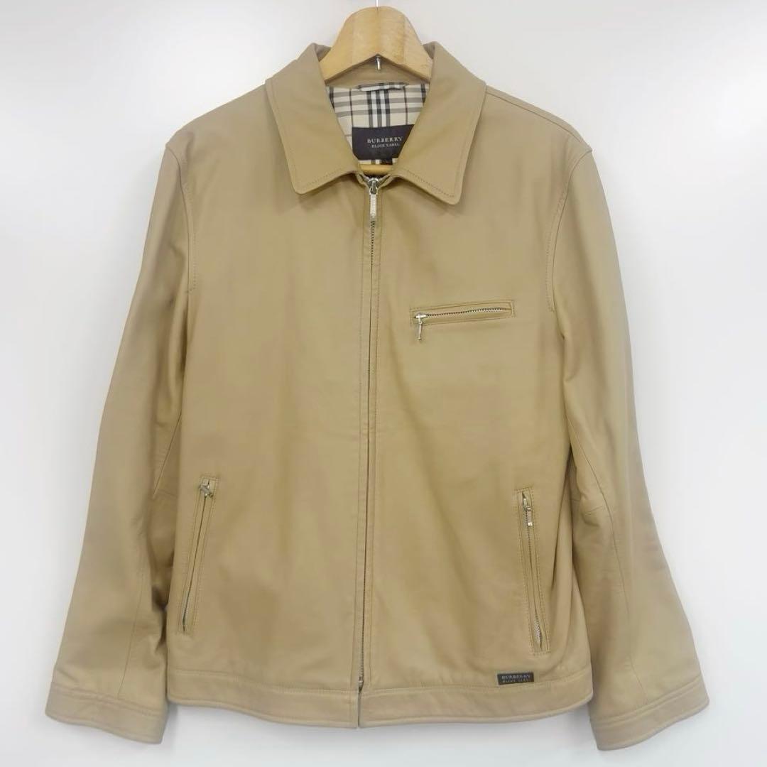 美品】バーバリー BURBERRY BLACK LABEL 本革ジャケット - メルカリ