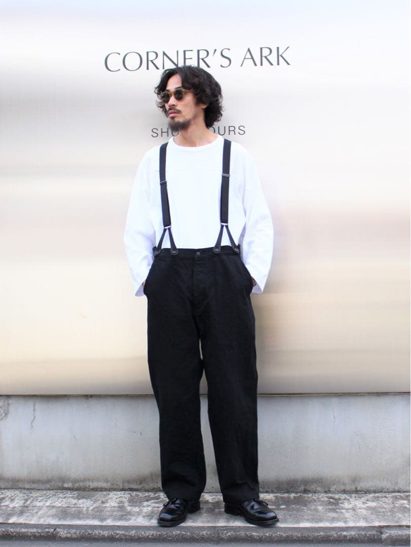 COMOLI コモリ デニム パンツ サスペンダー メンズ - メルカリ