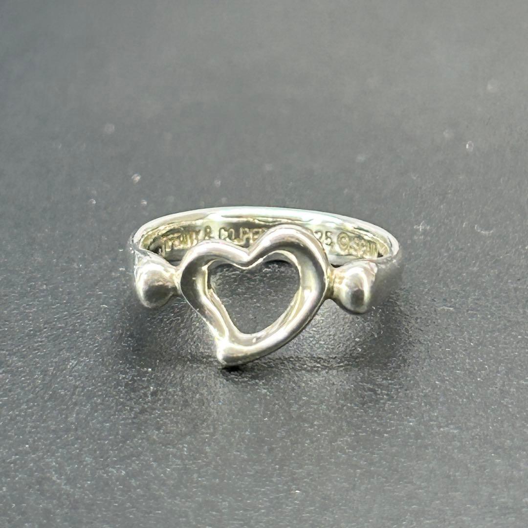 ティファニー オープンハート シルバーリング 925刻印 7号 保存袋