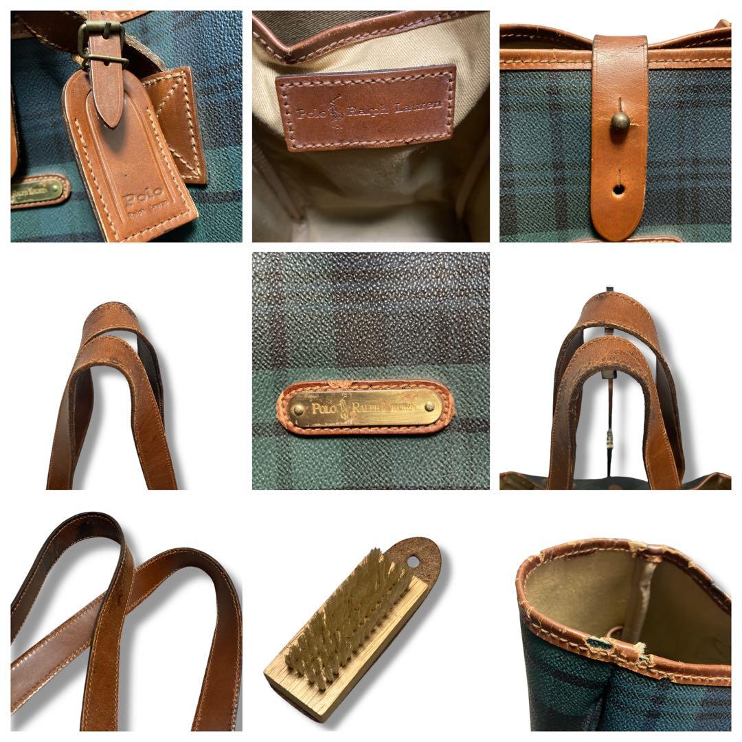 ポロラルフローレン トートバッグ A4収納可 大容量 チェック PVC