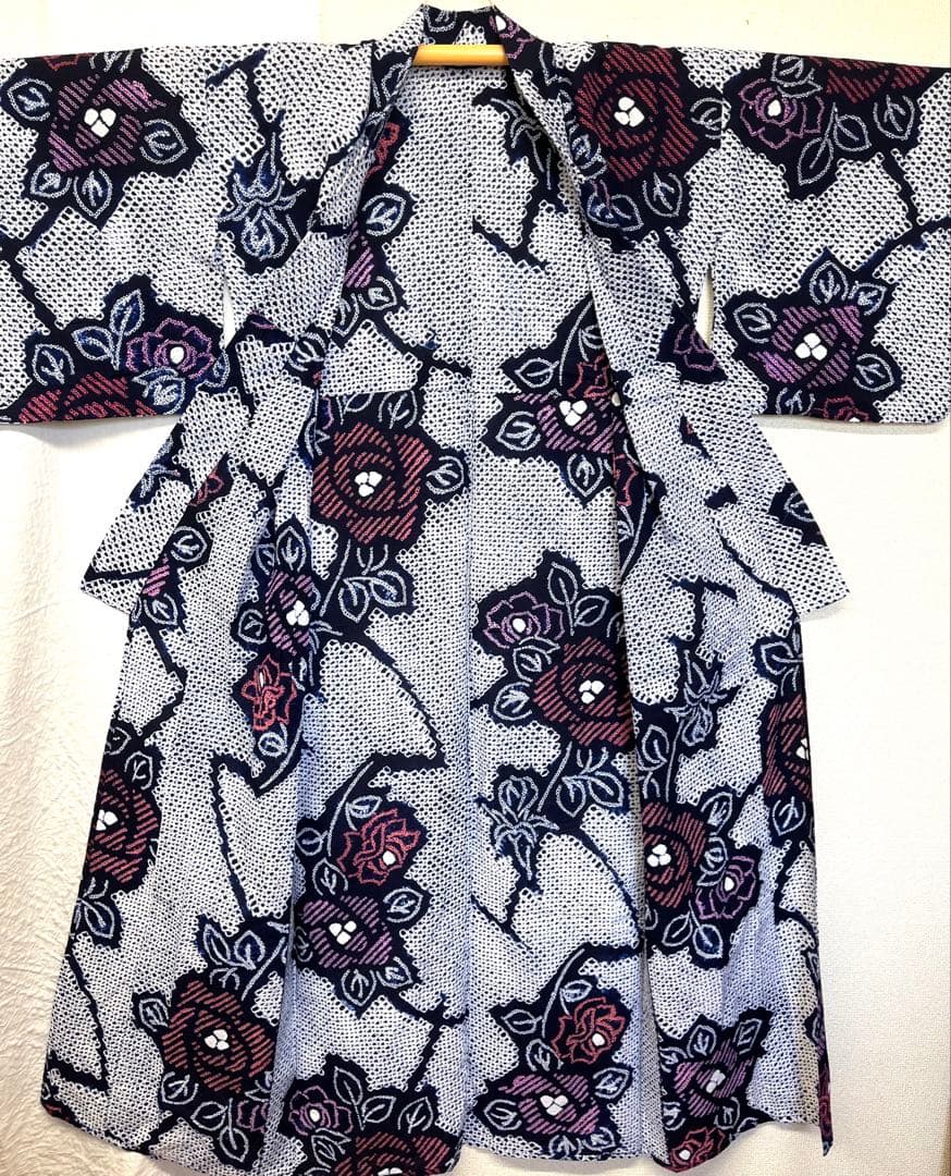 有松鳴海絞り 浴衣 薔薇 （207）