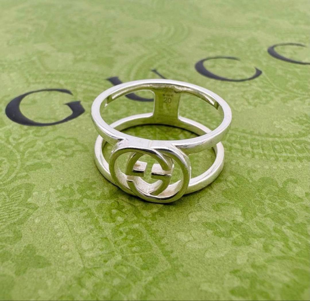 GUCCI シルバーリング インターロッキング オープン 925 20号 19号 GUCCI（グッチ） 19号 リング・指輪 インターロッキング G シルバー925