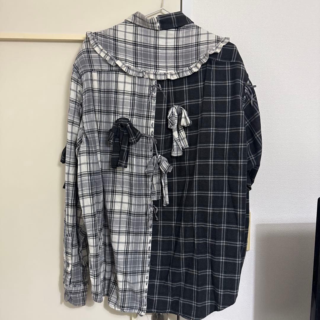 ケイスケカンダ リボンまみれのネルシャツ 18aw