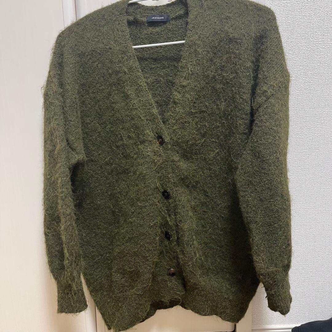 モヘアカーディガン オリーブグリーン JEANASIS - メルカリ