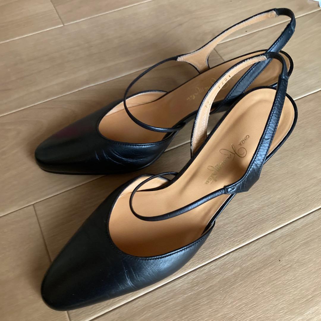 Kanematsu 銀座かねまつ 本革 黒パンプス 23cm フォーマル 通勤