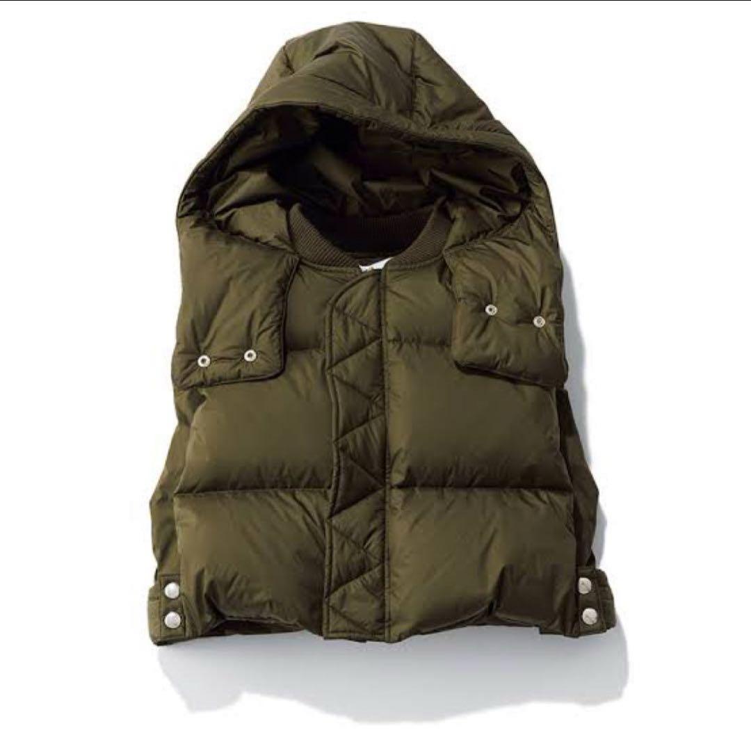 ほぼ新品 アンスリード un3d ショート丈 ダウンベスト カーキ 人気完売