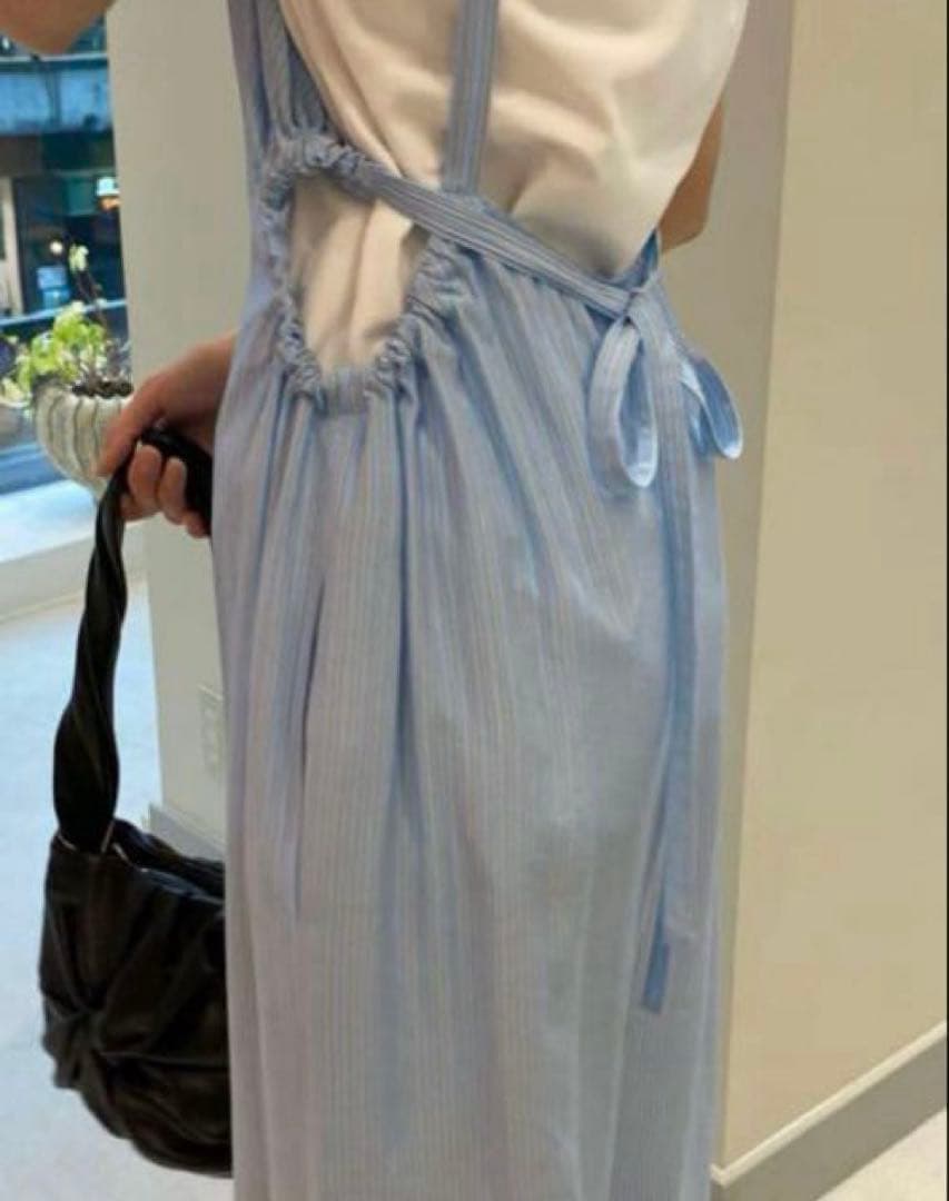 【新垣結衣着用】美品✨ルフィル ストライプオールインワン Sサイズ ブルー