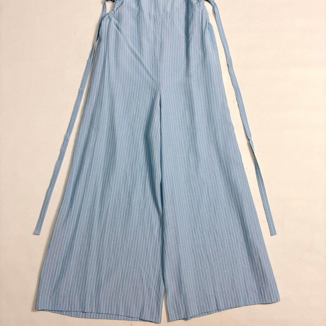 【新垣結衣着用】美品✨ルフィル ストライプオールインワン Sサイズ ブルー