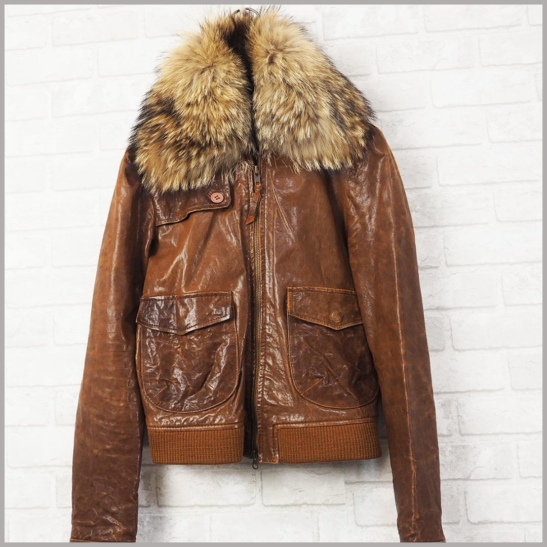 ジャケット・アウター 00s lamb oil leather coyote fur jacket YVES SALOMON - Lamb fur jacket | Leam Roma - Luxury Shopping Online