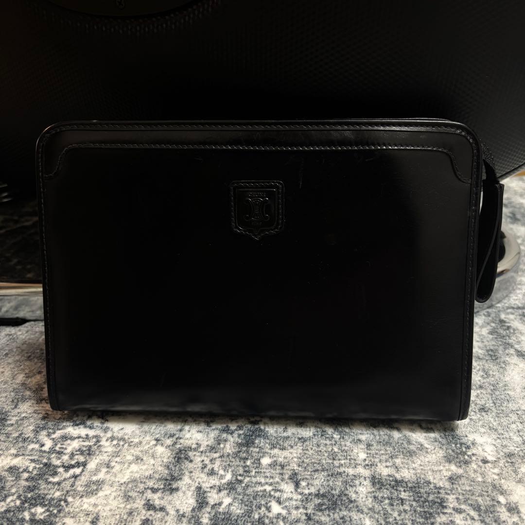 CELINE セリーヌ クラッチバッグ セカンドバッグ ブラック レザー