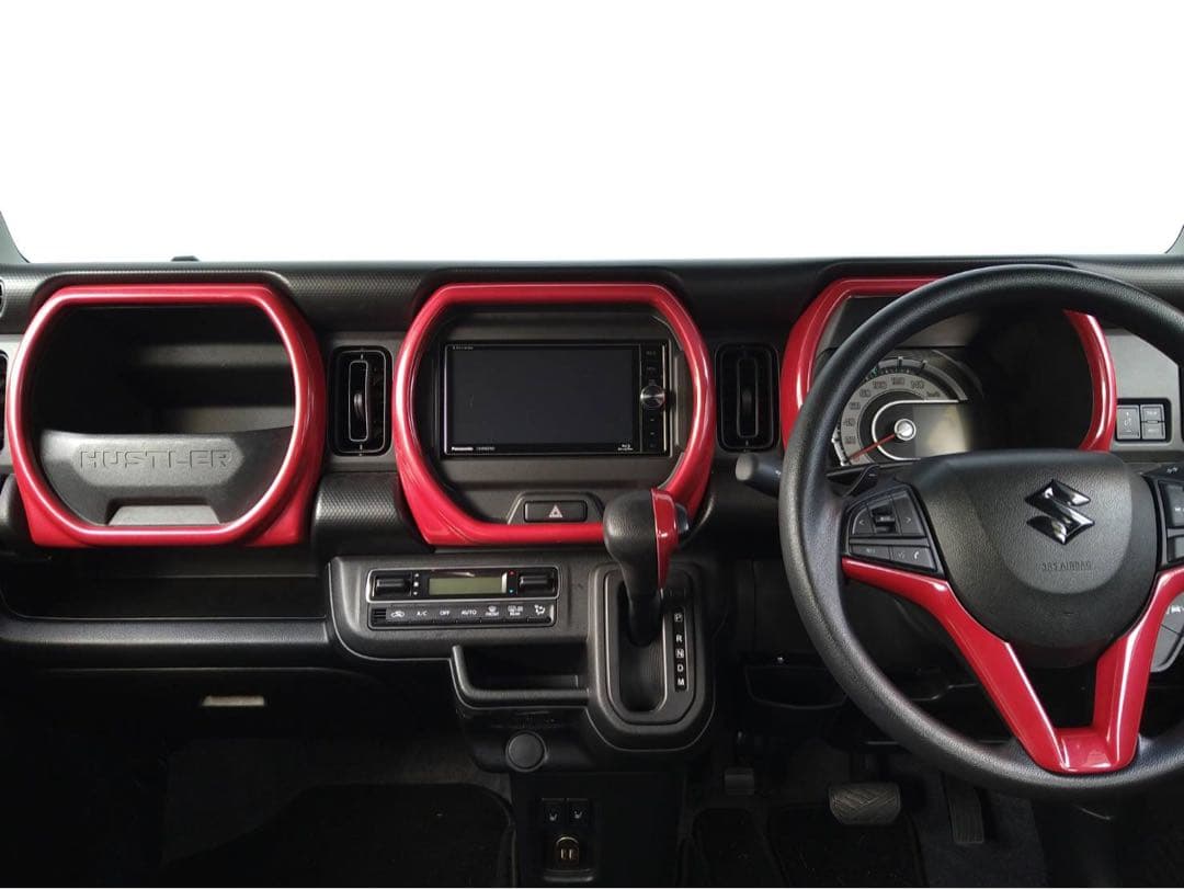 新型ハスラー インテリアパネル レッド インパネガーニッシュ - メルカリ