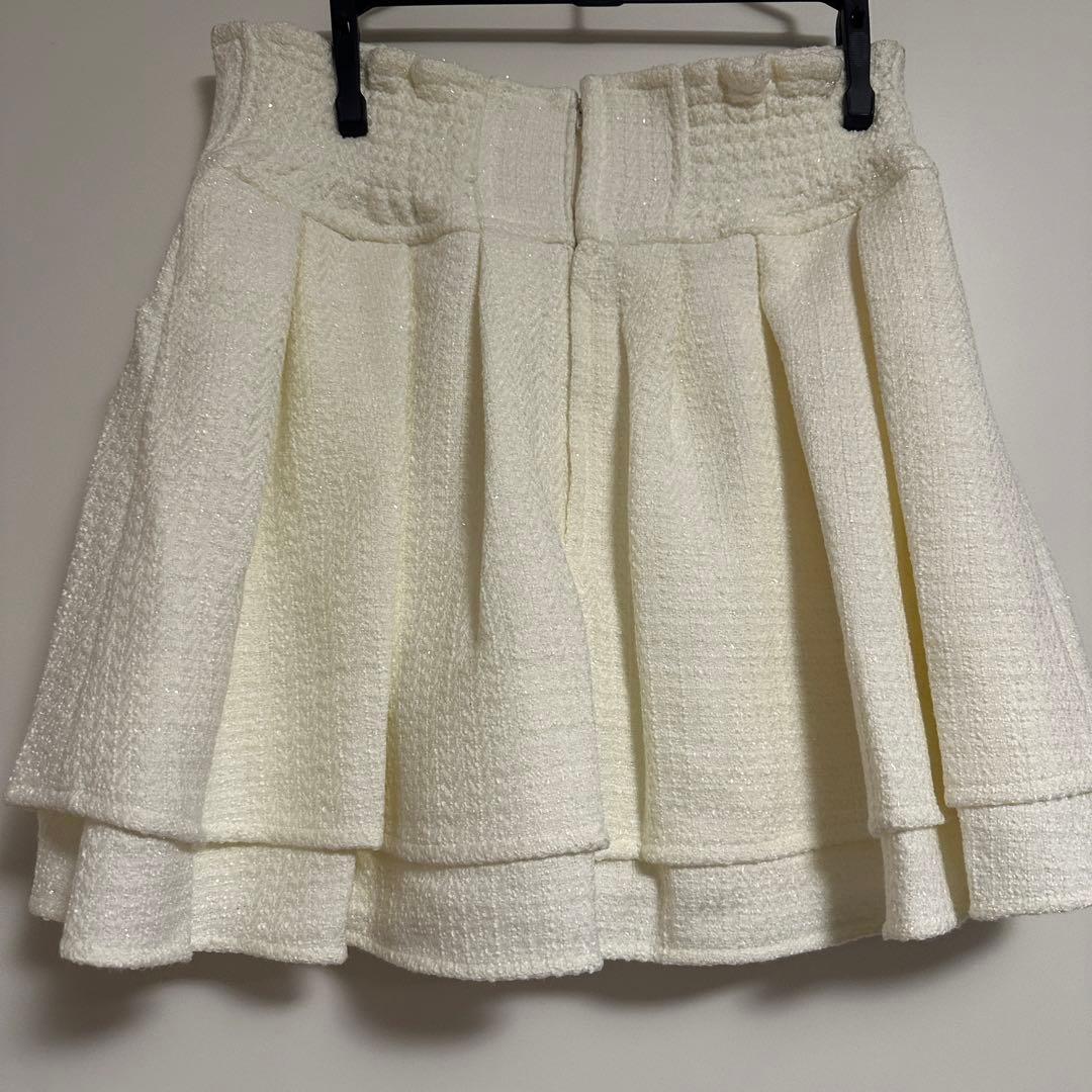 美脚ホワイトツイードスカート ミシェルマカロン - メルカリ