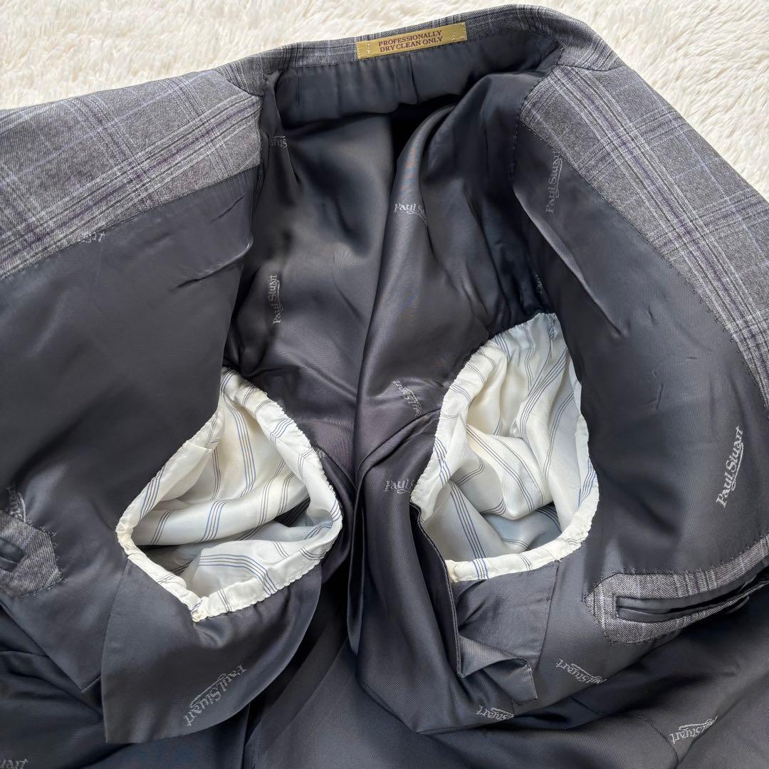 美品✨Paul Stuart スーツ グレー グレンチェック総裏 裏地柄 - メルカリ