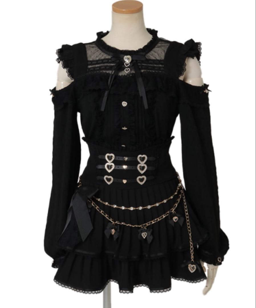 LIZLISA 肩あきダブルストラップトップス ブラック 肩あきダブルストラップトップス ｜ LIZ LISA（リズリサ）公式通販