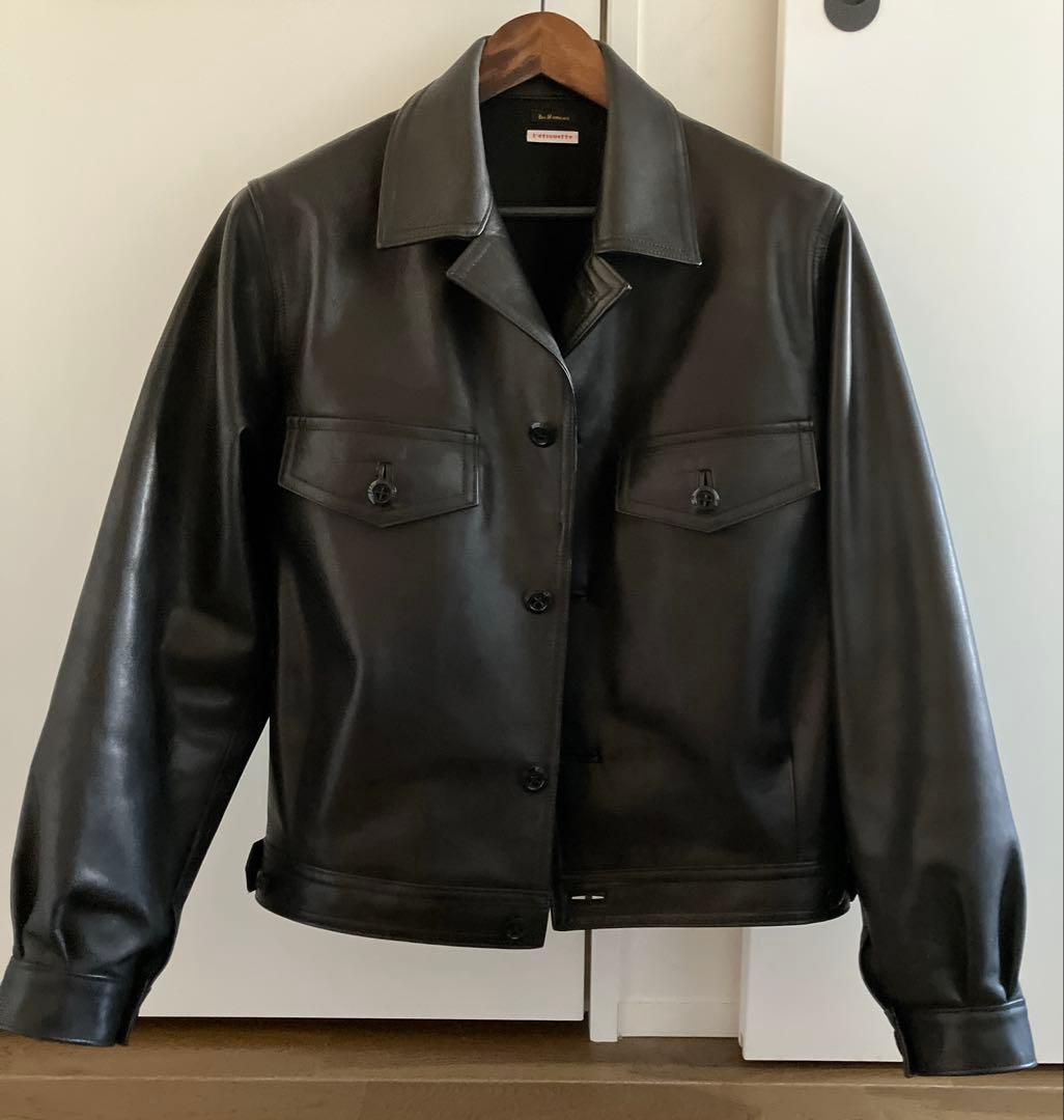 L'etiquette LEATHER CYCLIST JACKET - メルカリ