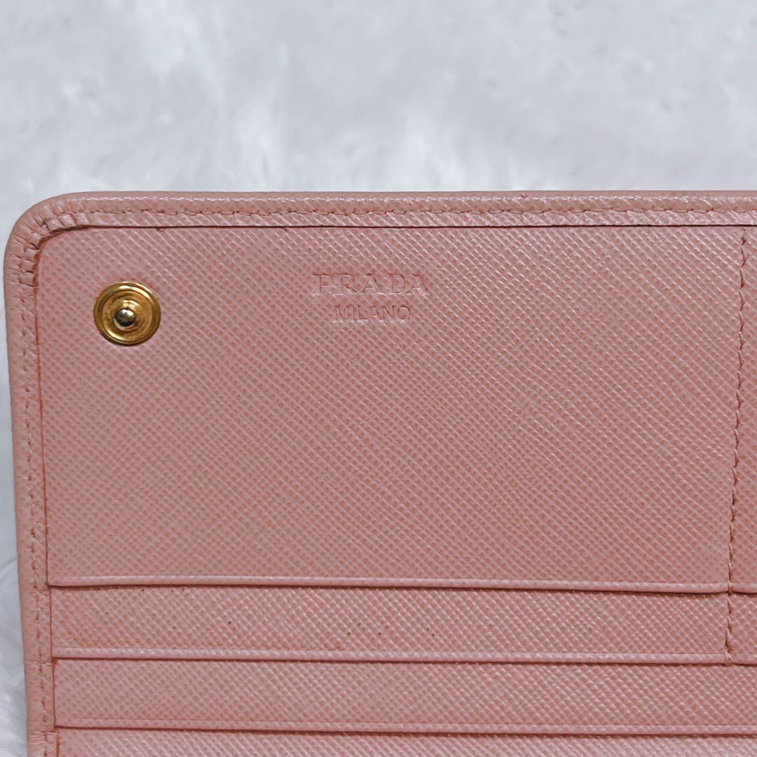 PRADA プラダ 長財布 サフィアーノ フィオッコ メタルロゴ ピンク