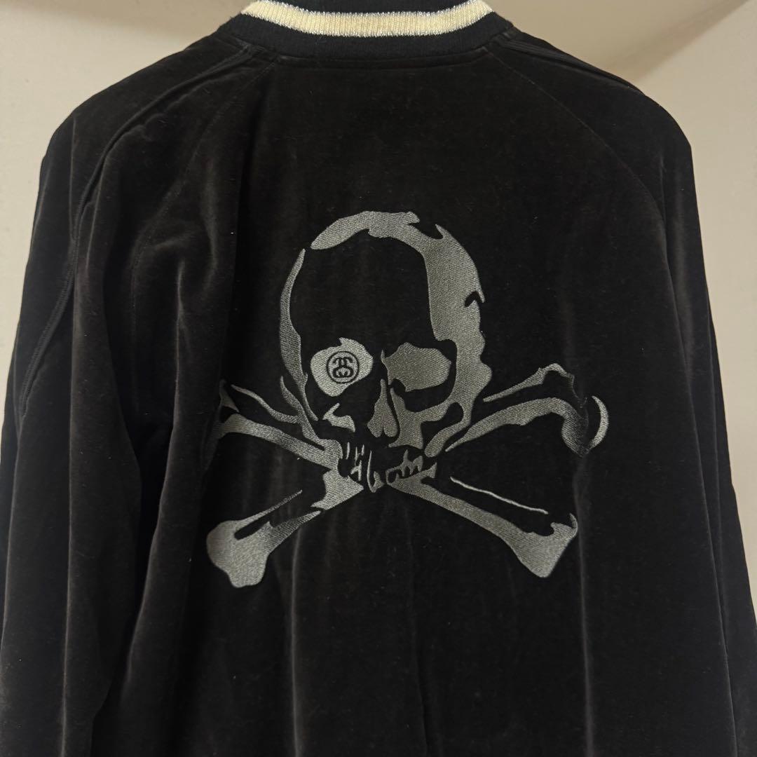 激レア】Stussy リバーシブル刺繍スカルベロアスカジャン