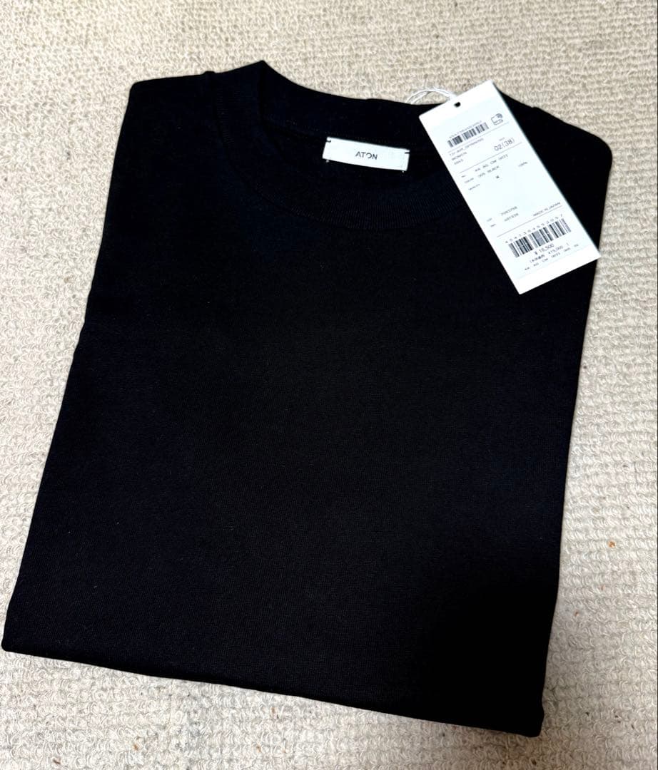 ATON☆黒Tシャツ☆カットソー☆12/- AIR SPINNING☆金子綾 - メルカリ