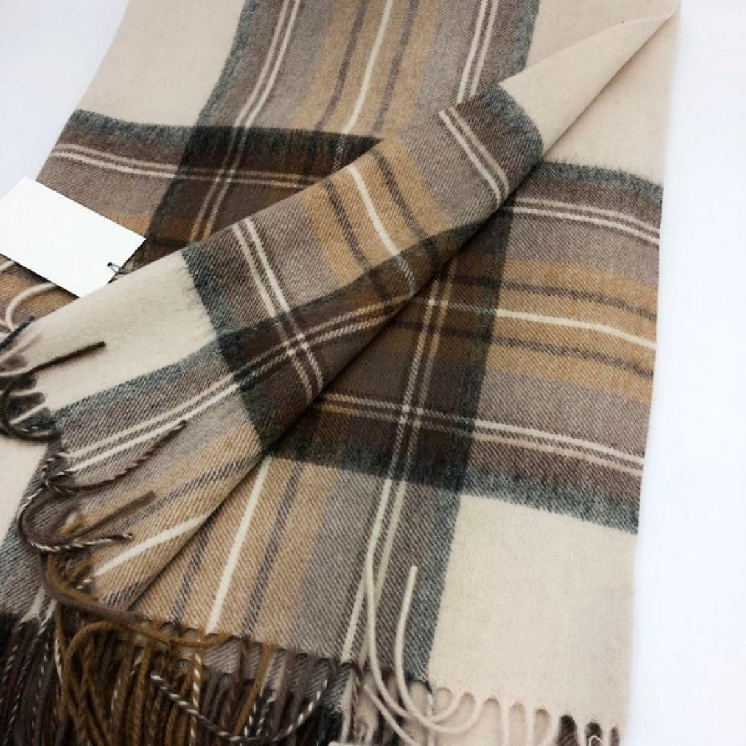 ジョンストンズ 大判マフラー スカーフ ナチュラルスチュワート