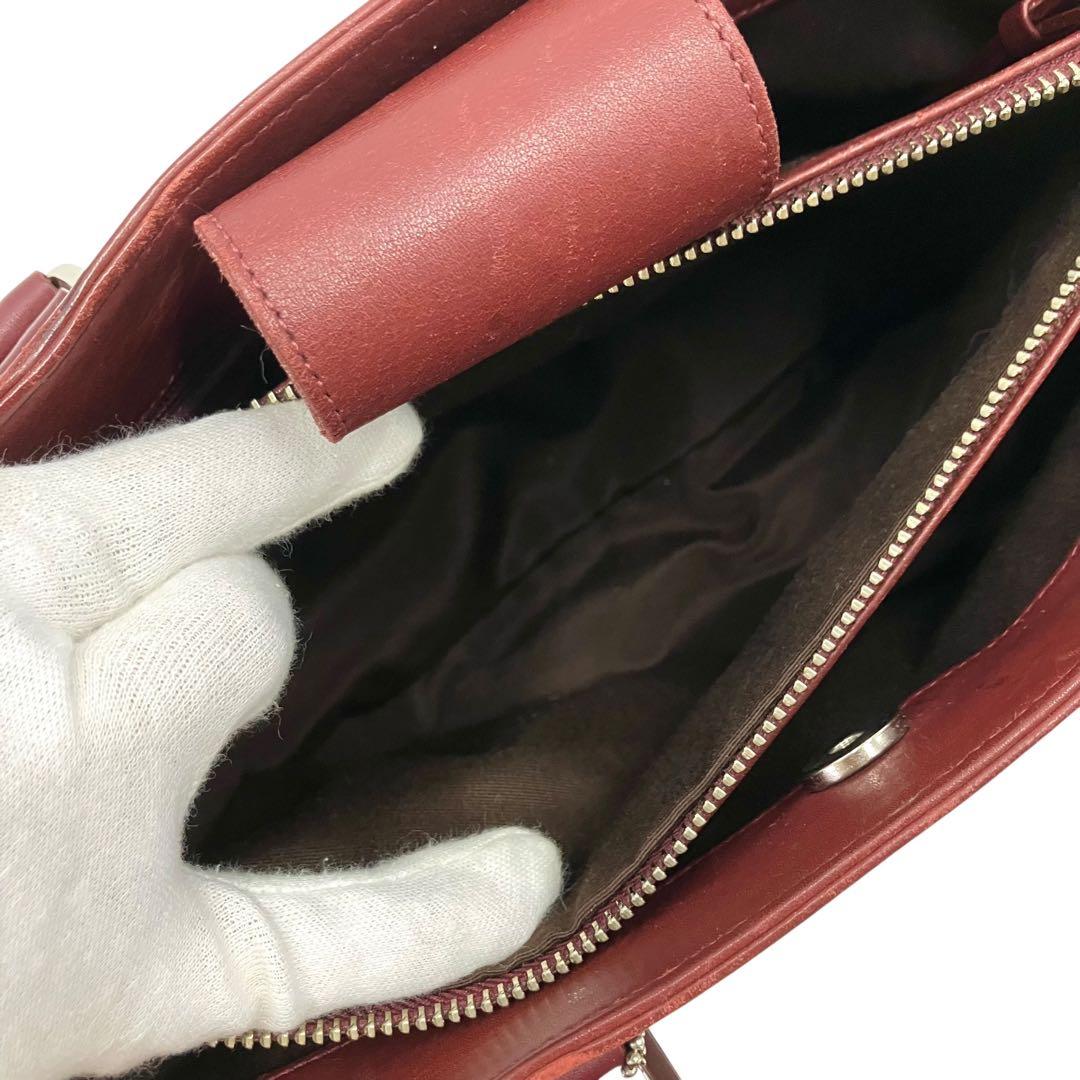 美品・上質】オールドコーチ レザー ハンドバッグ バーガンディ（赤茶