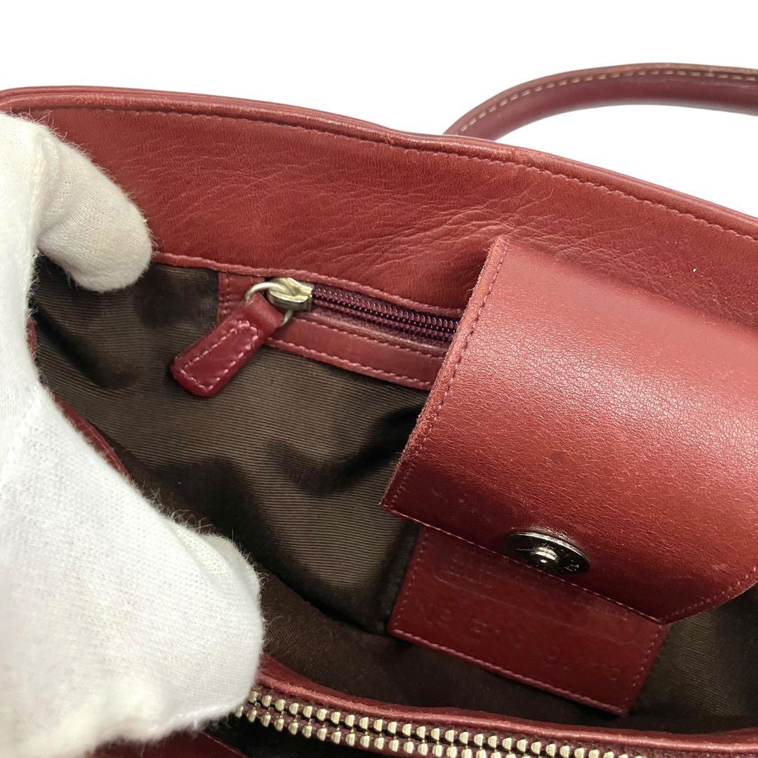 美品・上質】オールドコーチ レザー ハンドバッグ バーガンディ（赤茶