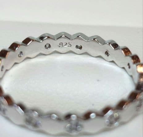 2421高級 sona ダイヤモンド フルエタニティ リング シルバー ハニカム